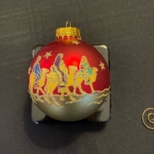 Kurt S. Adler Santa’s World three kings blown glass Christmas ornament. Box incl
